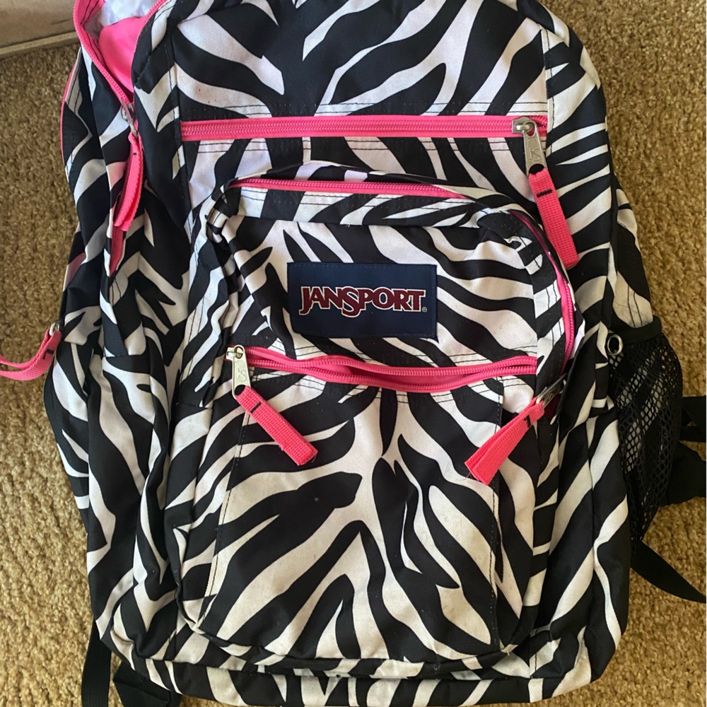 ✨BIG PINK ZEBRA JANSPORT✨